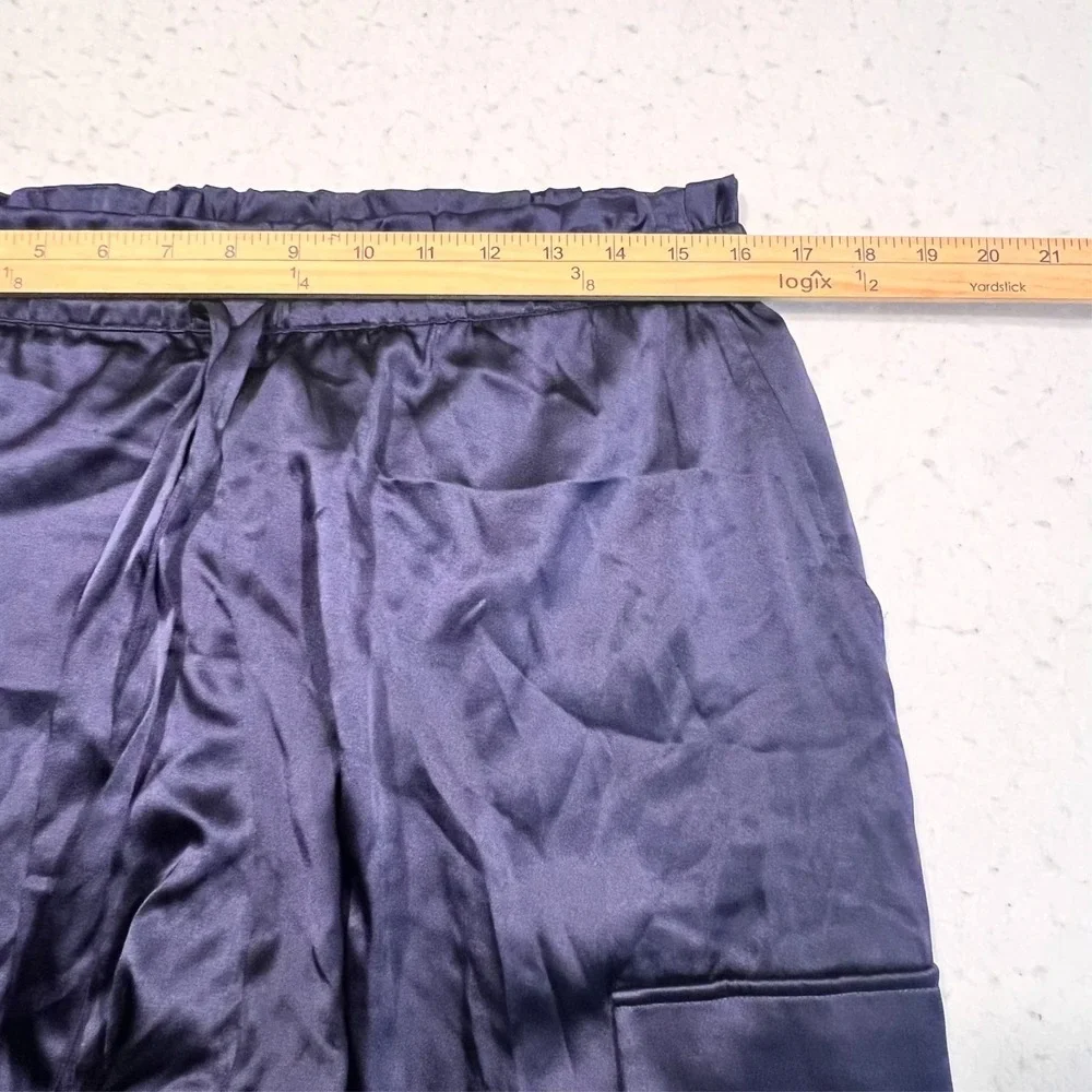CAMI NYC Carmen Cargo Pant Navy Blue Stretch Silk Blend Charmeuse Women's Medium